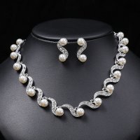 SET713 - Pearl Gem Necklace Jewellery set